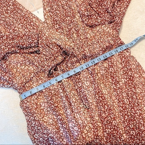 NWT Ted Baker Vallyy Boho Dress Draped Surplice V-Neck Long Sleeve Floral - Picture 13 of 16